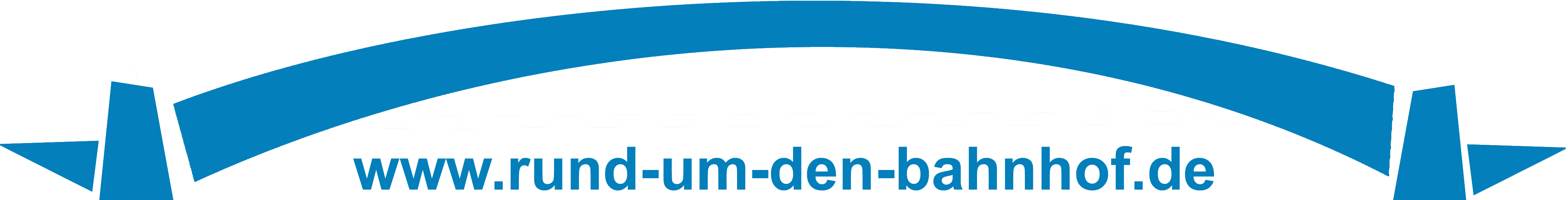 Logo der Homepage - eine stilisierte Bruecke mit dem Titel www.rund-um-den-bahnhof.de